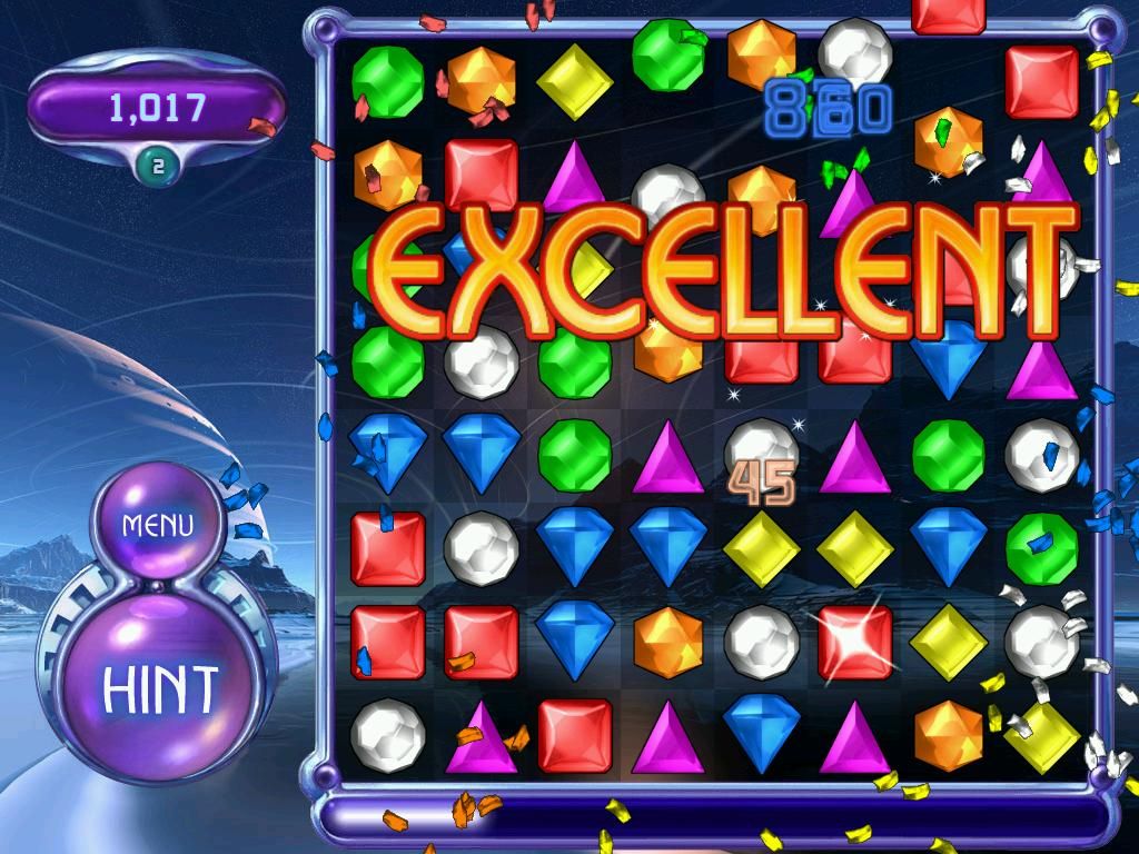Bejeweled 2: Deluxe (Windows) screenshot: The encouragement is great!
