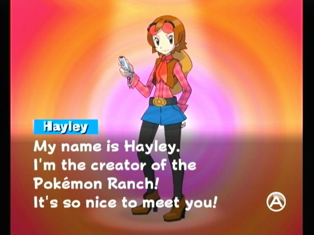 My Pokémon Ranch (Wii) screenshot: Hayley Introduces herself.