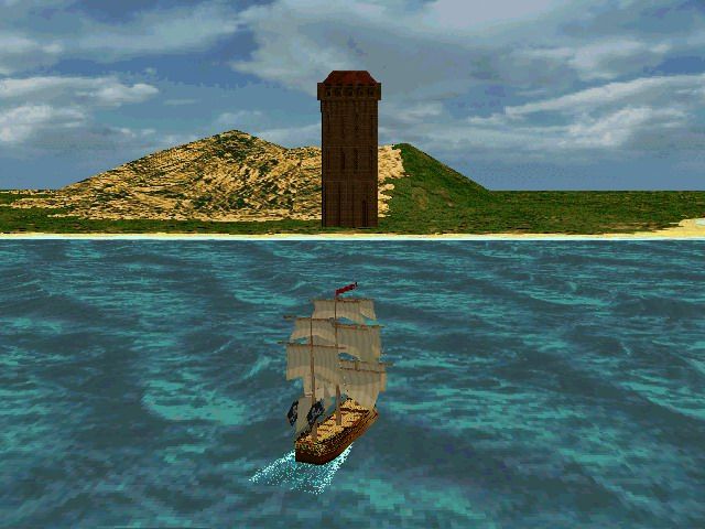 Buccaneer (Windows) screenshot: Near the fort