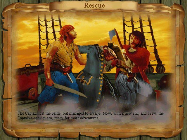 Buccaneer (Windows) screenshot: You've been rescued.