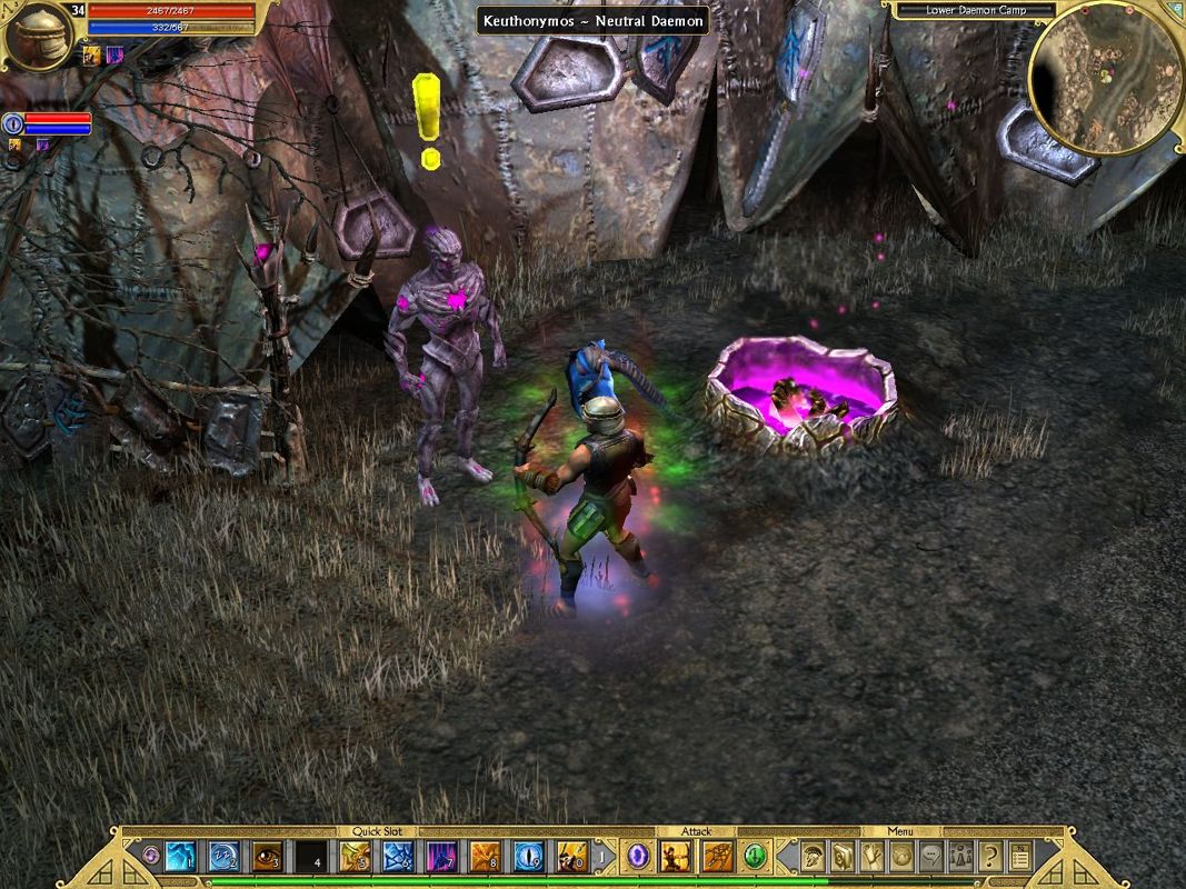 Titan Quest: Immortal Throne (Windows) screenshot: Even demons have double agents.