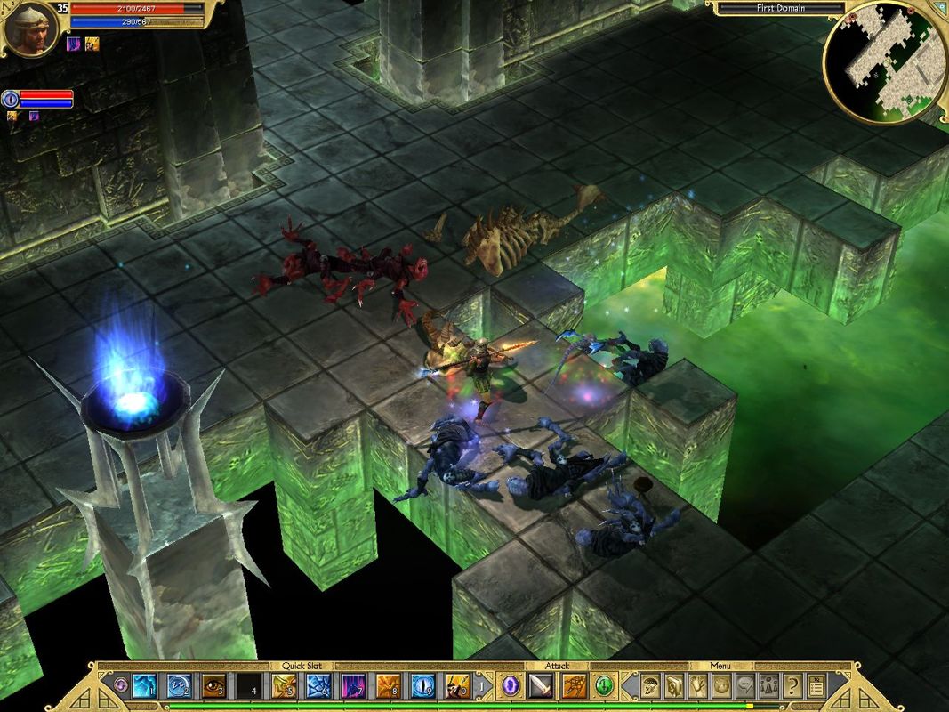Titan Quest: Immortal Throne (Windows) screenshot: The bodies fall into oblivion.