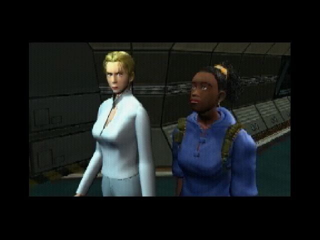 Enemy Zero (Windows) screenshot: Laura teams up with another survivor.