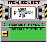 Bionic Commando: Elite Forces (Game Boy Color) screenshot: If attacking, select you weapon