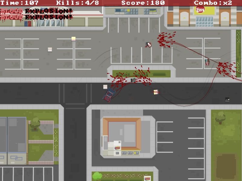 This Is a Cry for Help (Windows) screenshot: Blood Car 2000! Deluxe! (first level)