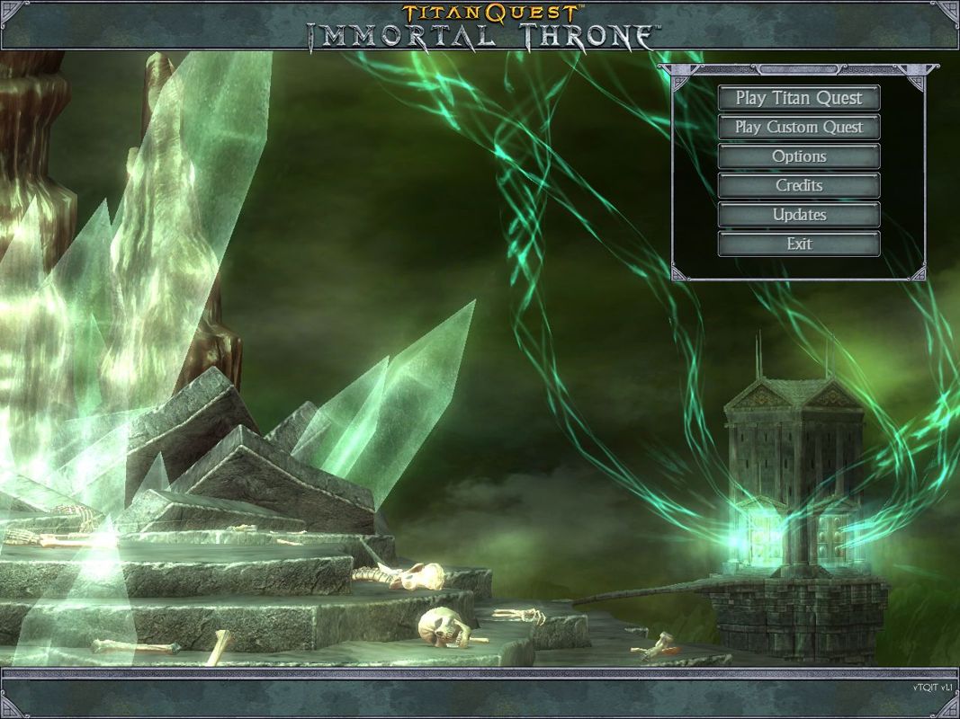 Titan Quest: Immortal Throne (Windows) screenshot: Main menu