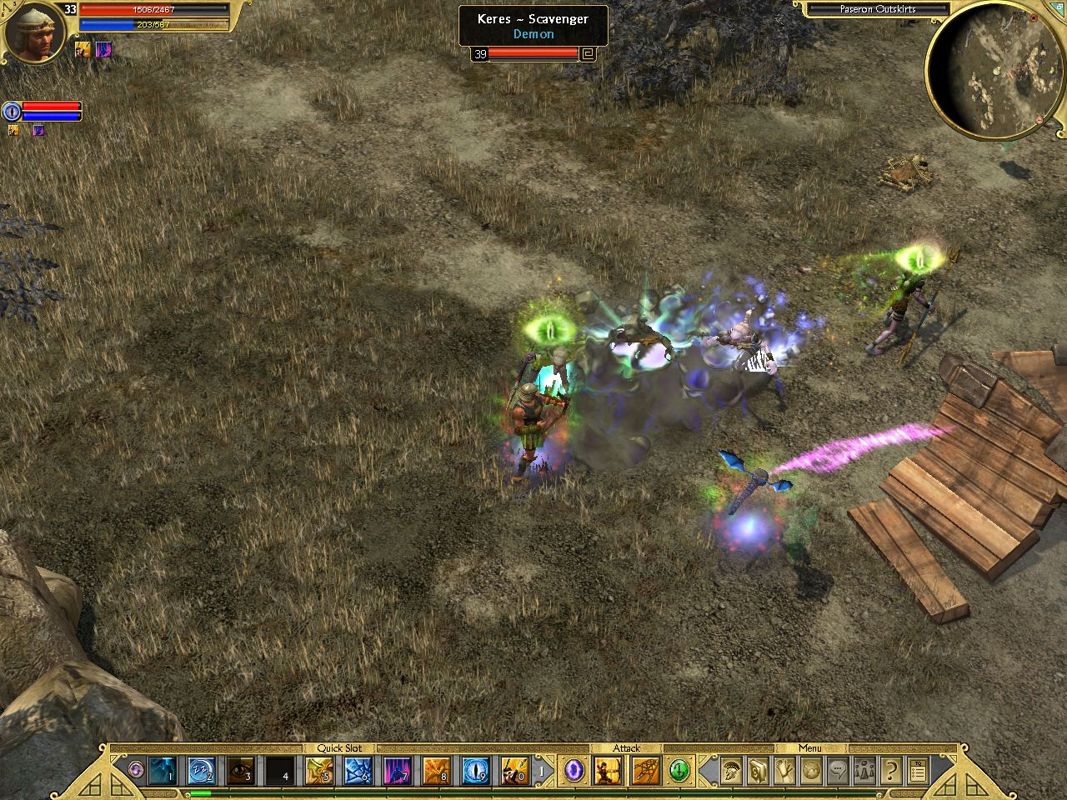 Titan Quest: Immortal Throne (Windows) screenshot: Dream causes a lot of distortion effects.