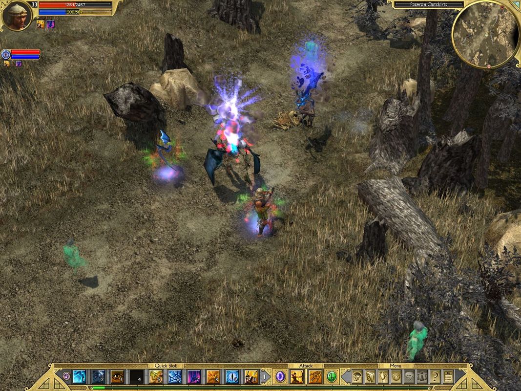 Titan Quest: Immortal Throne (Windows) screenshot: The Nightmare adds some distortion of his own, of course.