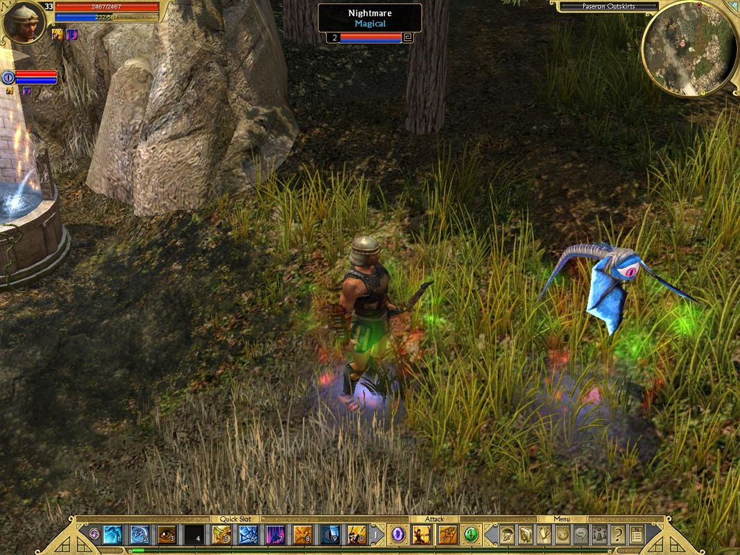 Titan Quest: Immortal Throne (Windows) screenshot: The Dream pet - the Nightmare