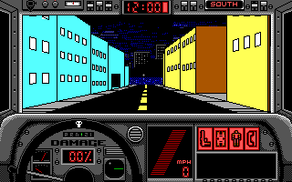 The Punisher (DOS) screenshot: Driving (EGA)