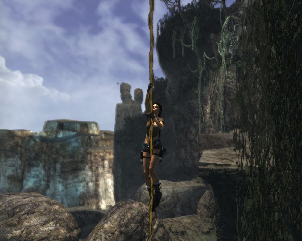 Lara Croft: Tomb Raider - Legend (Windows) screenshot: Nice view from high above ground.