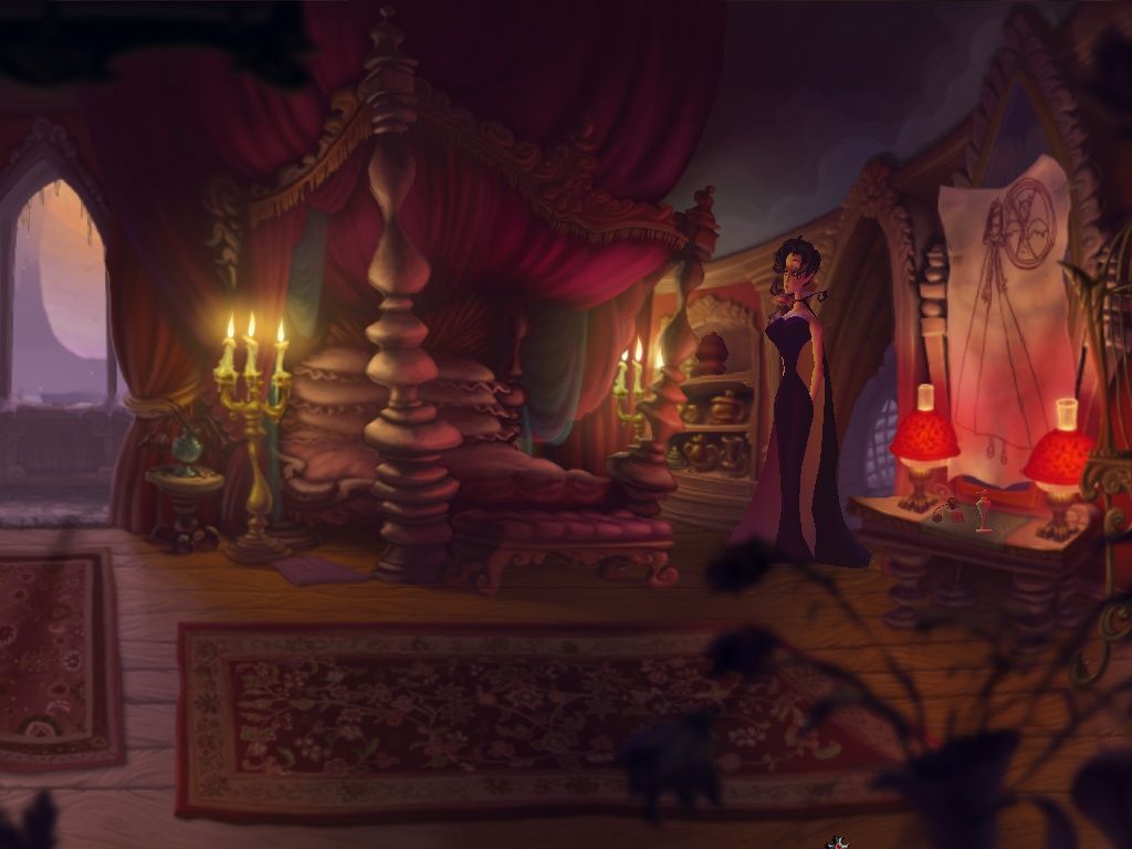 A Vampyre Story (Windows) screenshot: Another, now unused bed room.
