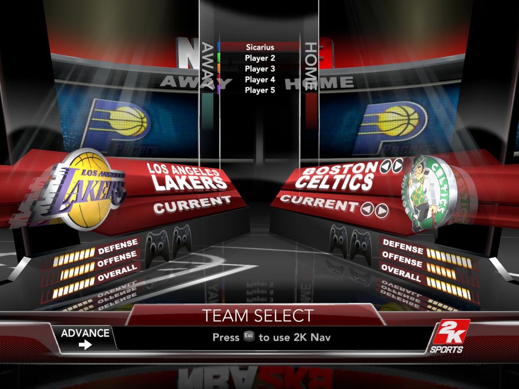 NBA 2K9 (Windows) screenshot: Main Menu
