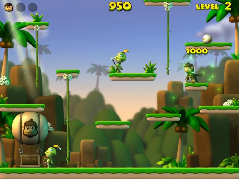 Darwin the Monkey (Windows) screenshot: I grabbed the pineapple for 1000 points.