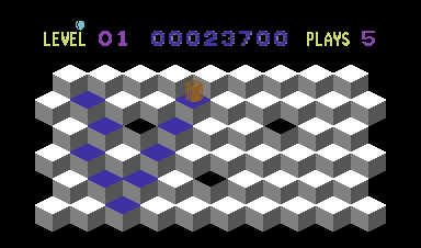 Slinky (Commodore 64) screenshot: Slinky after being hit by a cloud