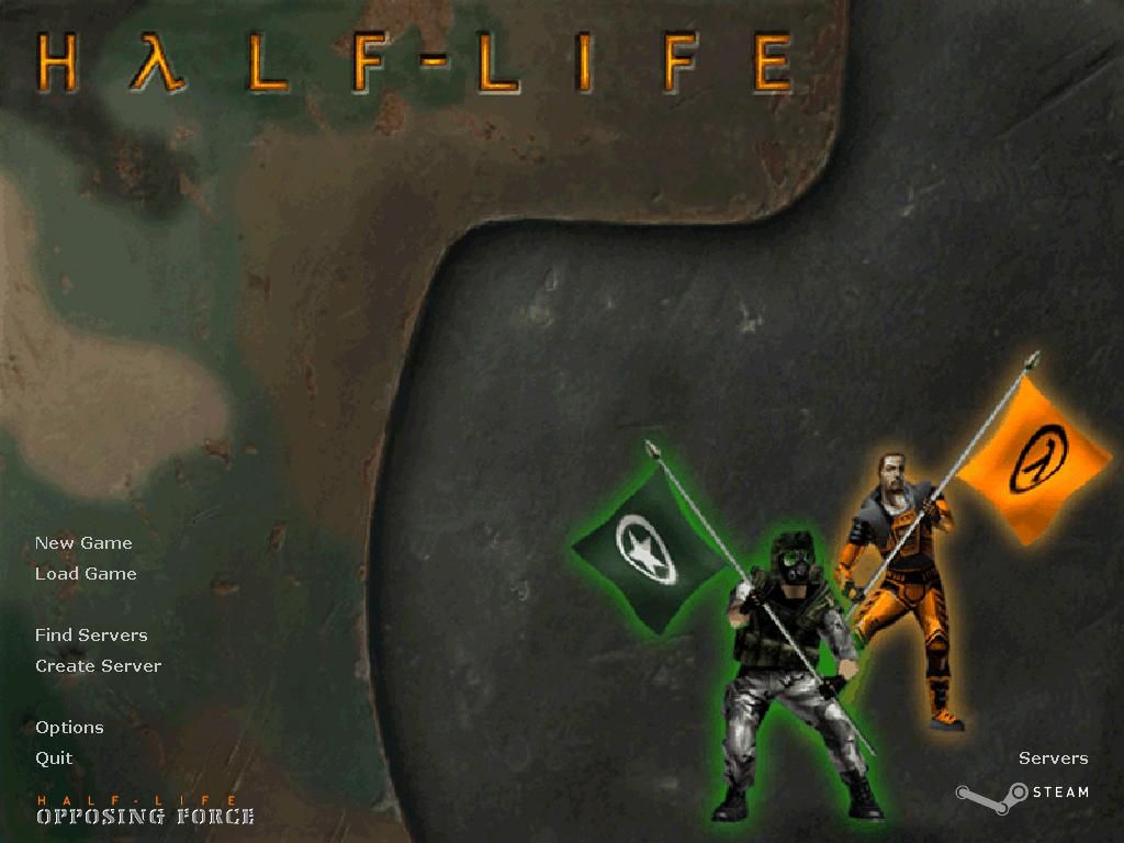 Half-Life: Opposing Force (Windows) screenshot: Main menu (Steam version)