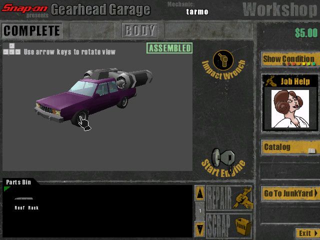 Snap-on presents Gearhead Garage: The Virtual Mechanic (Windows) screenshot: What is a housewife doing with boosters?