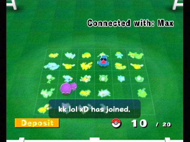 My Pokémon Ranch (Wii) screenshot: Selecting pokemon to import, selected pokemon appear in 3D.