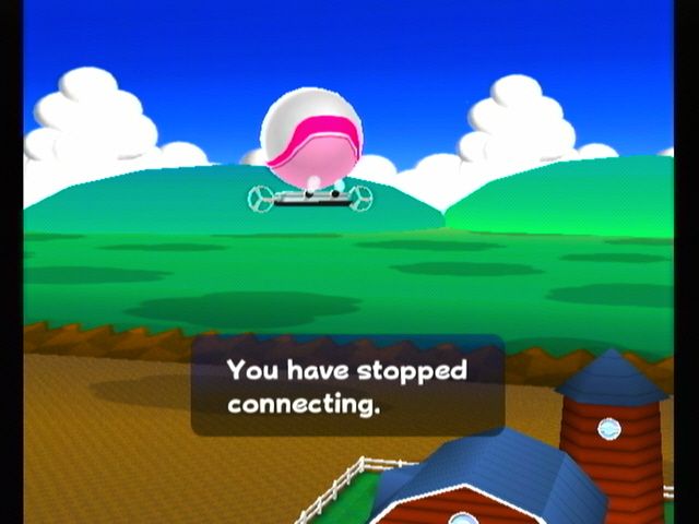 My Pokémon Ranch (Wii) screenshot: A DS with propellers and a balloon(?) ferry pokemon from Wii to DS and DS to Wii.
