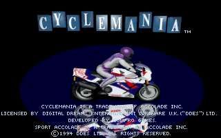 Cyclemania (DOS) screenshot: Title Screen