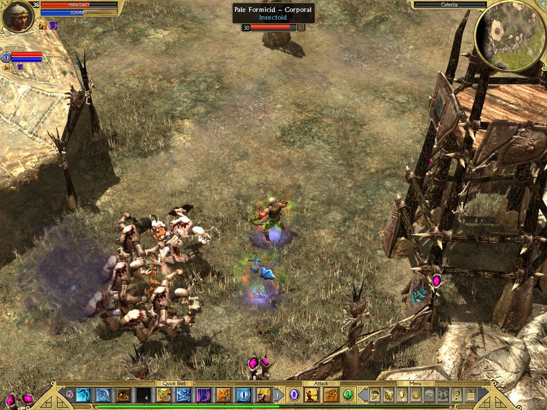 Titan Quest: Immortal Throne (Windows) screenshot: Humanoid ants help the demons.
