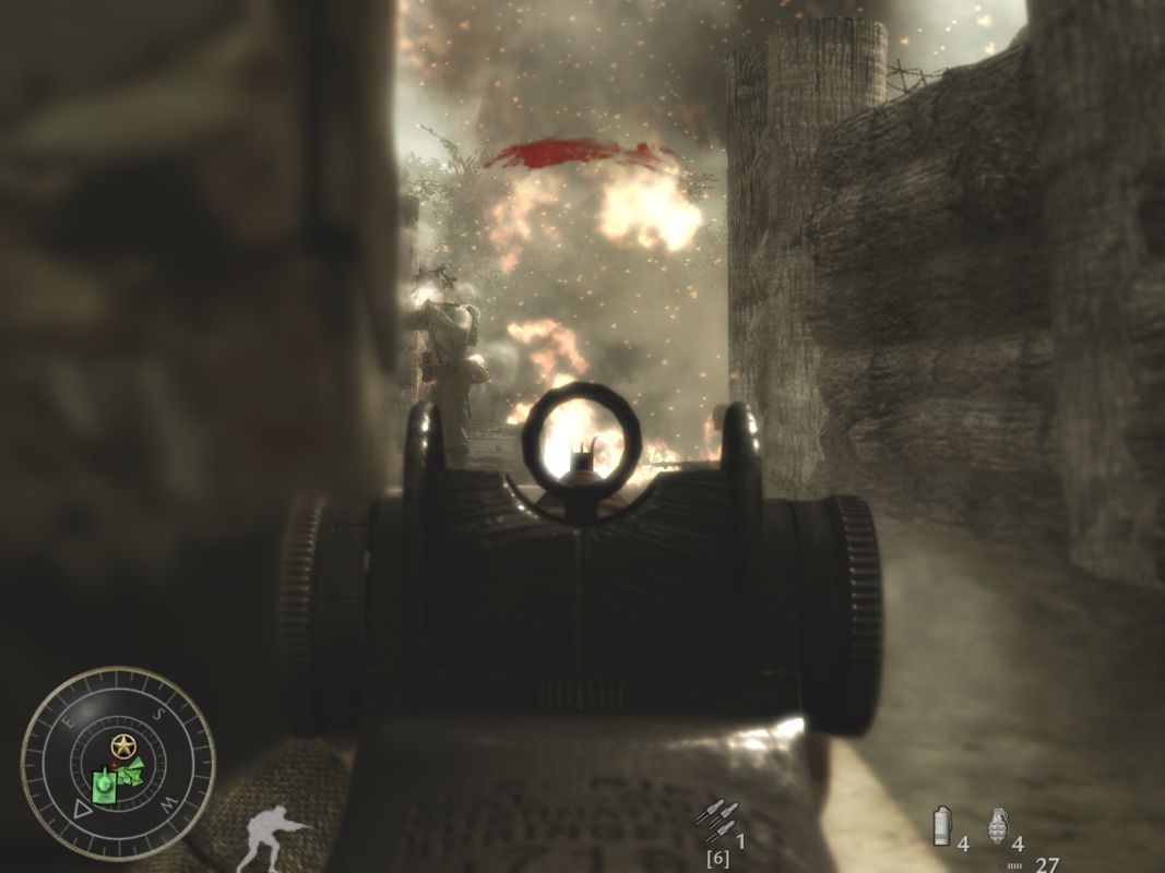 Call of Duty: World at War (Windows) screenshot: BOOM makes the barrel.