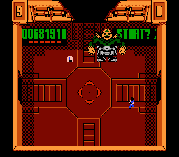 Smash T.V. (NES) screenshot: Say hello to Mutoid Man