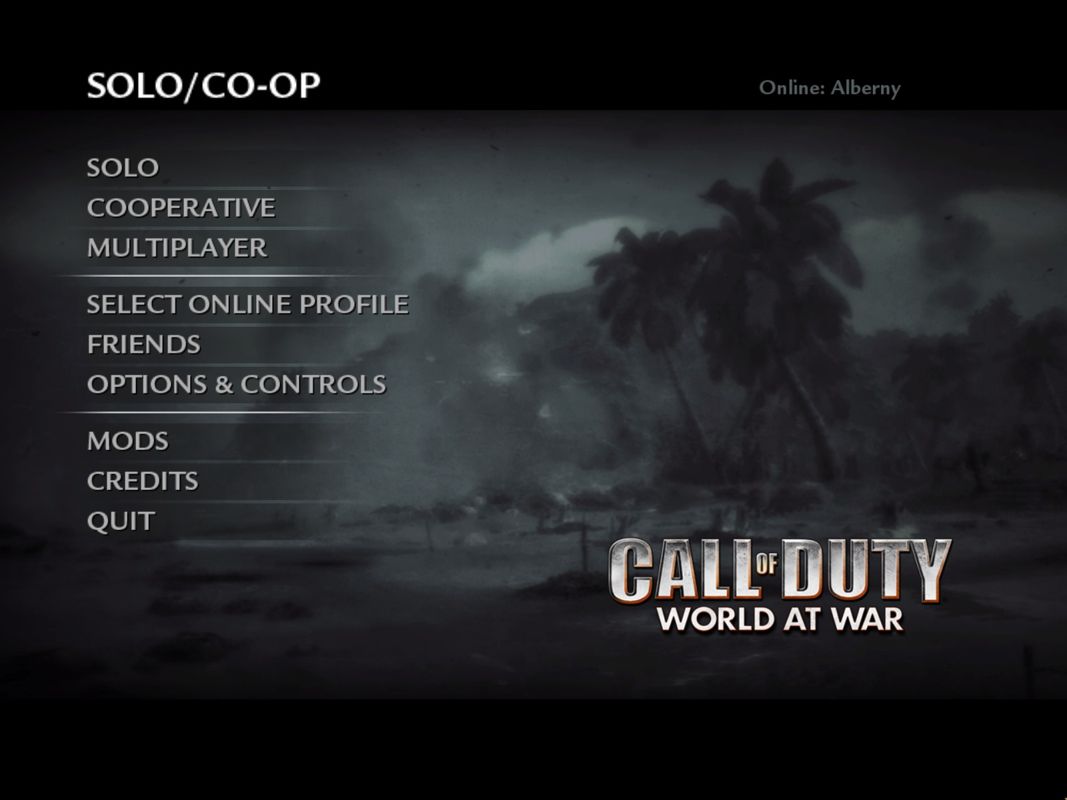 Call of Duty: World at War (Windows) screenshot: Main menu
