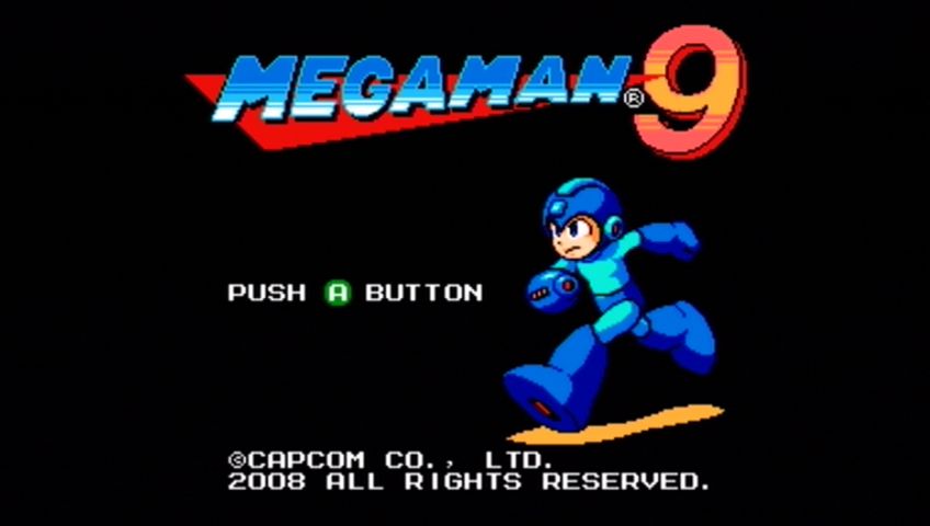 Mega Man 9 (Xbox 360) screenshot: He's back! And as fit as ever.