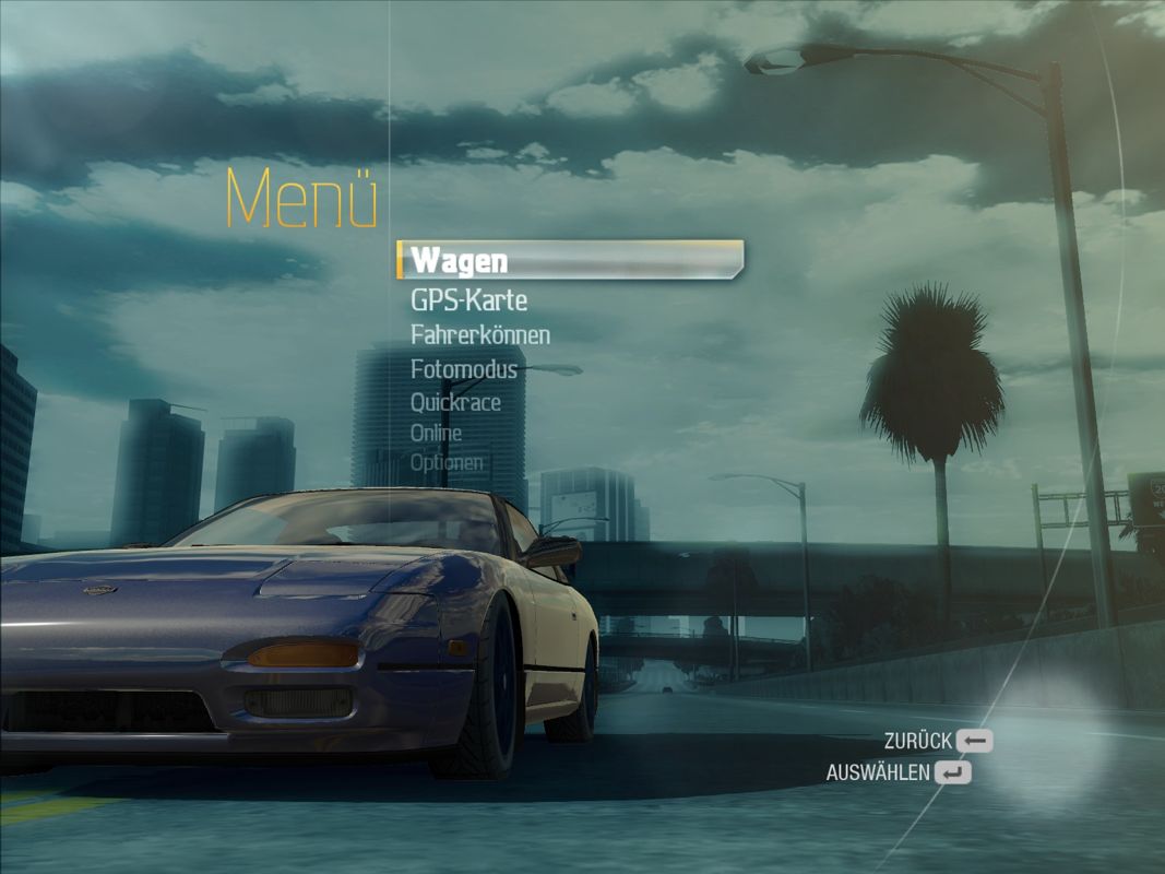 Need for Speed: Undercover (Windows) screenshot: Main menu