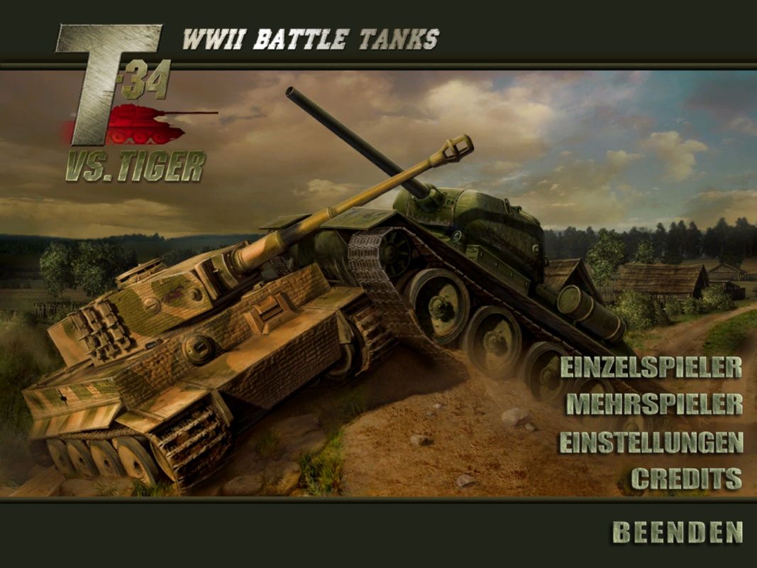 WWII Battle Tanks: T-34 vs. Tiger (Windows) screenshot: Main menu