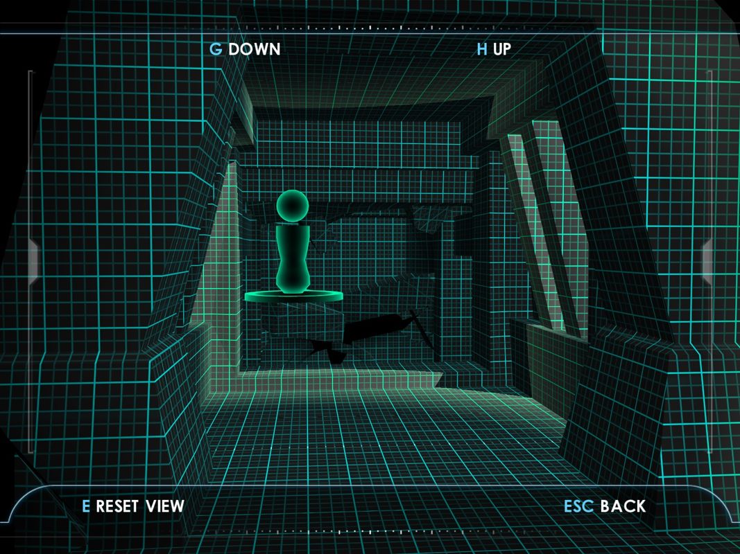 Tomb Raider: Underworld (Windows) screenshot: The sonar map. The green blob is Lara.
