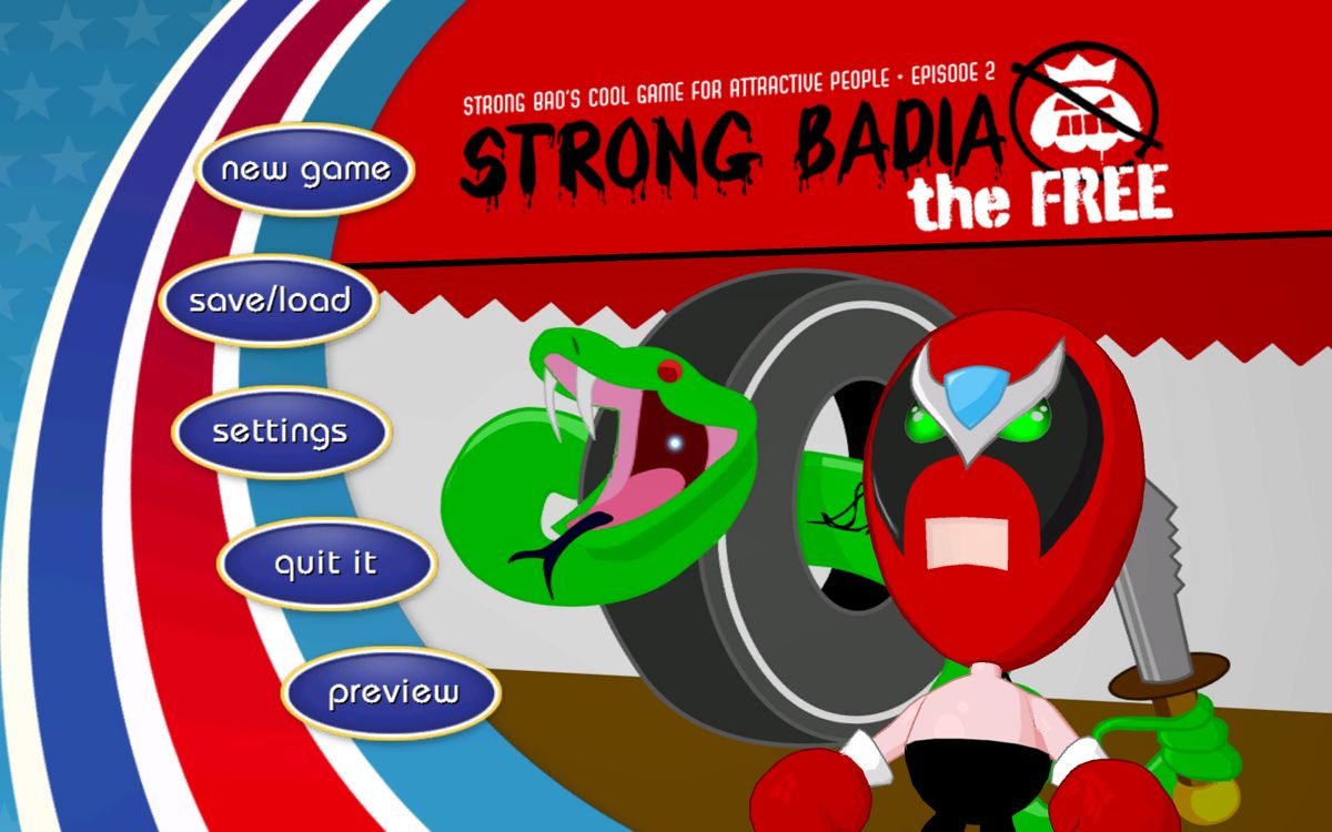 Strong Bad's Cool Game for Attractive People: Episode 2 - Strong Badia the Free (Windows) screenshot: Title Screen.