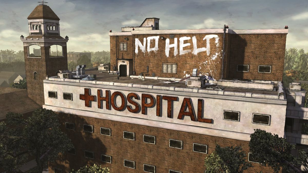 The Walking Dead (Windows) screenshot: Episode 5 - There was a little accident on top of the hospital.