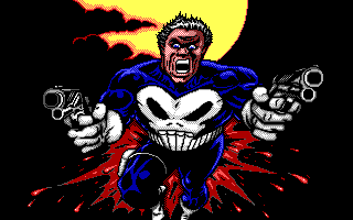 The Punisher (DOS) screenshot: Opening screen (EGA)