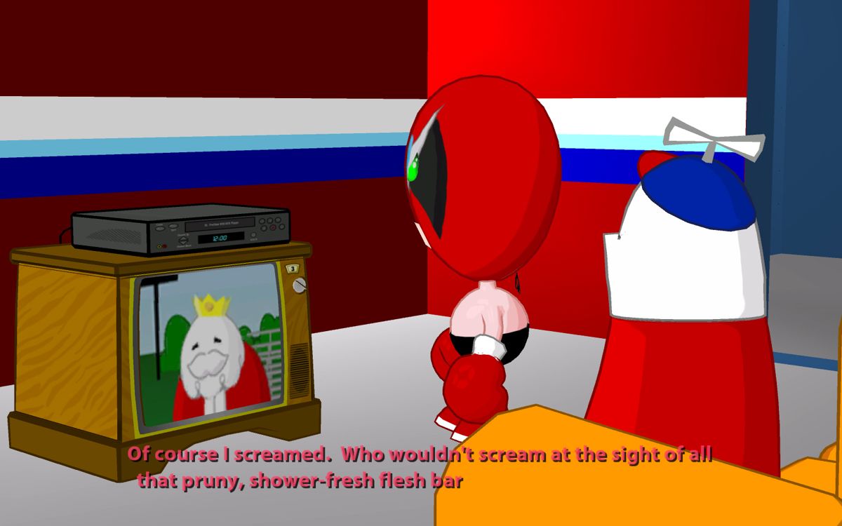 Strong Bad's Cool Game for Attractive People: Episode 1 - Homestar Ruiner (Windows) screenshot: Homestar is on the run now.