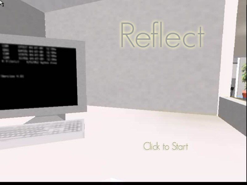 Reflect (Windows) screenshot: The main menu features only one option: click to start