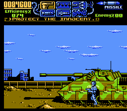 RoboCop 3 (NES) screenshot: Level 3 boss