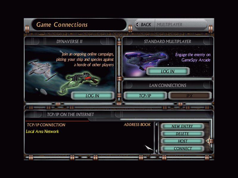 Star Trek: Starfleet Command - Orion Pirates (Windows) screenshot: Multiplayer menu.