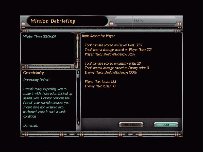 Star Trek: Starfleet Command - Orion Pirates (Windows) screenshot: Mission Debriefing.
