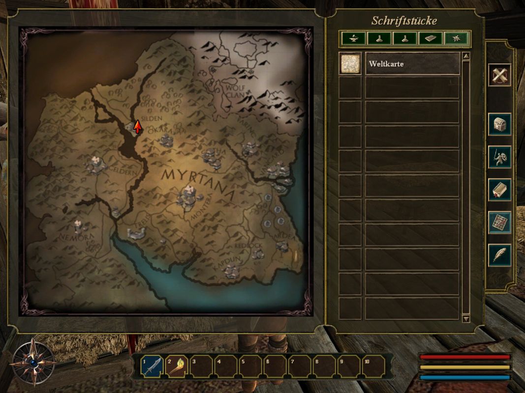 Gothic 3: Forsaken Gods (Windows) screenshot: The new World Map.