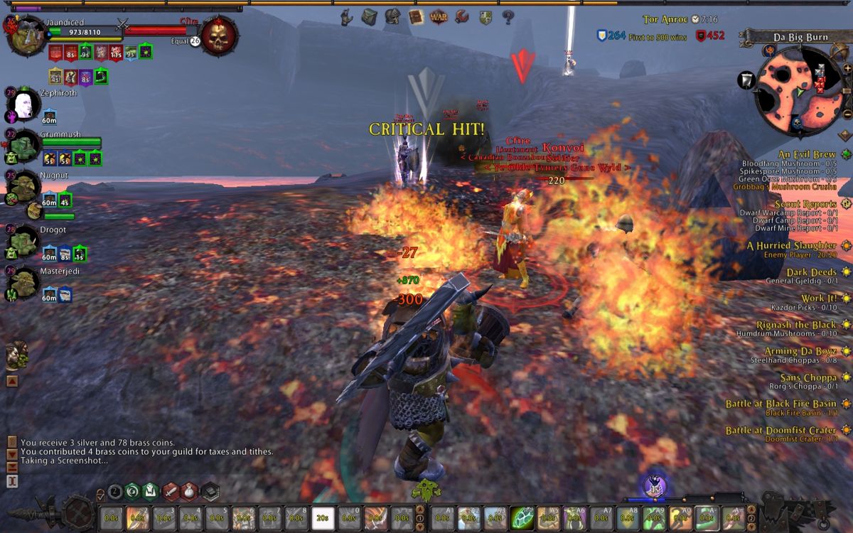 Warhammer Online: Age of Reckoning (Windows) screenshot: About to die in PvP. It took six of them to kill me, and I killed one of them.
