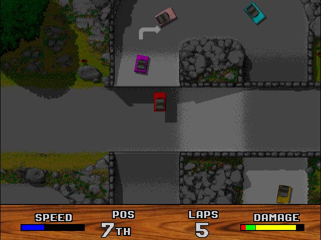 Super Cars III (Windows) screenshot: Car jumping