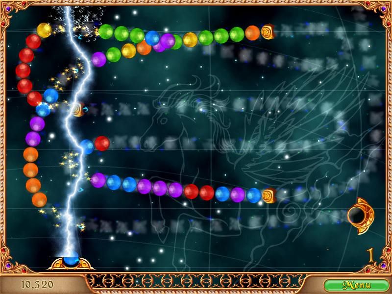 Hoyle Enchanted Puzzles (Windows) screenshot: Marble shooter