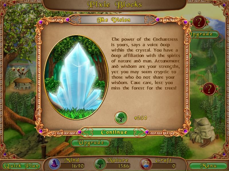 Hoyle Enchanted Puzzles (Windows) screenshot: Story screen