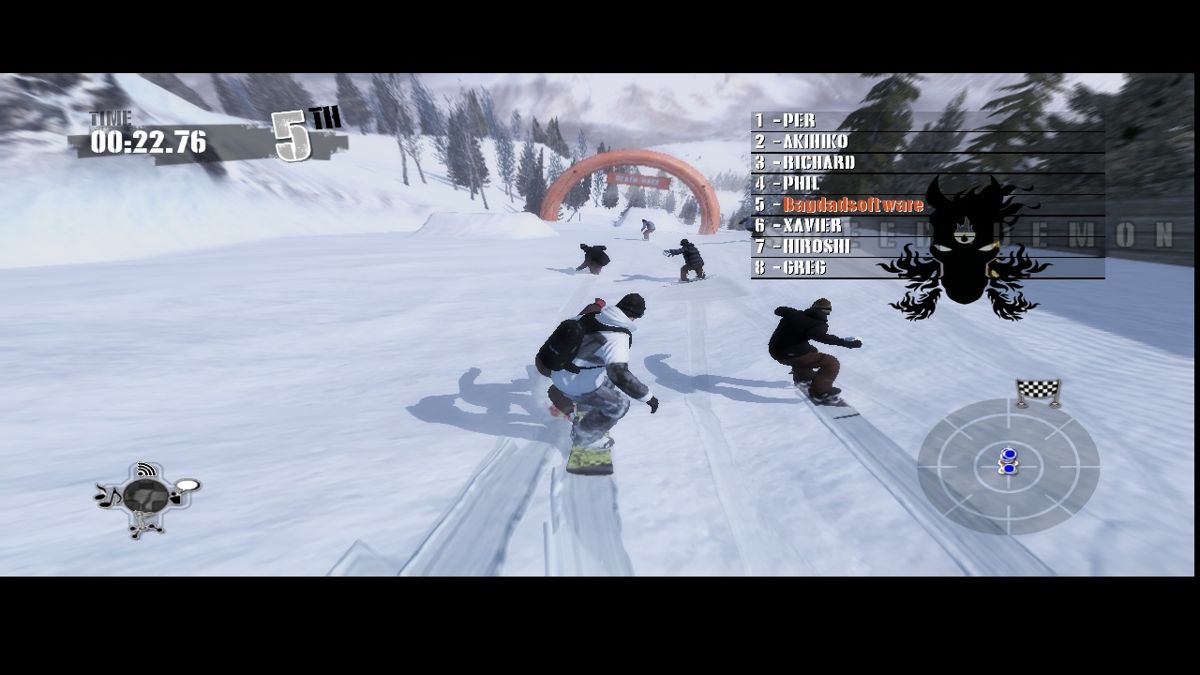 Shaun White Snowboarding (Windows) screenshot: Racing against other snowboarders.