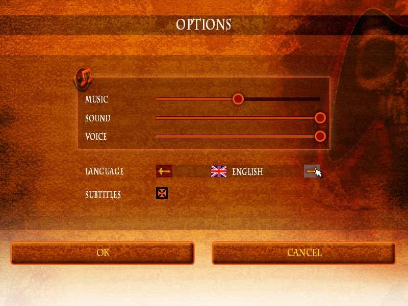 Broken Sword 2.5: The Return of the Templars (Windows) screenshot: The options menu