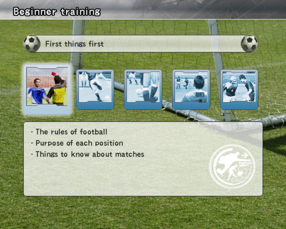 World Soccer: Winning Eleven 9 (Windows) screenshot: Beginner training