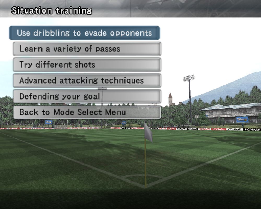 World Soccer: Winning Eleven 9 (Windows) screenshot: Situation training menu