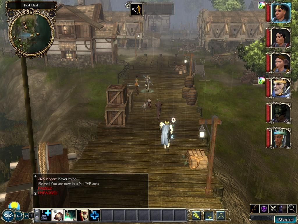 Neverwinter Nights 2: Storm of Zehir (Windows) screenshot: Port Llast during the rain